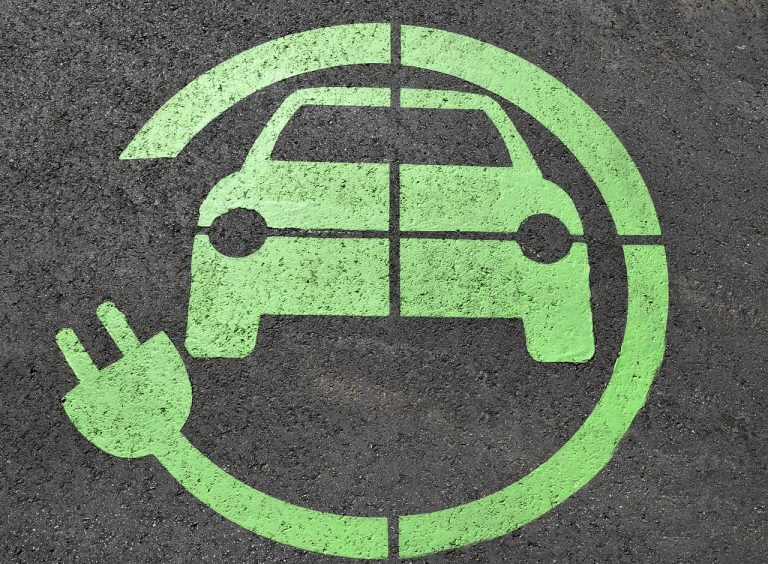 Electric car charging symbol